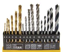 Borsæt til træ, mur og metal - 16 stk.